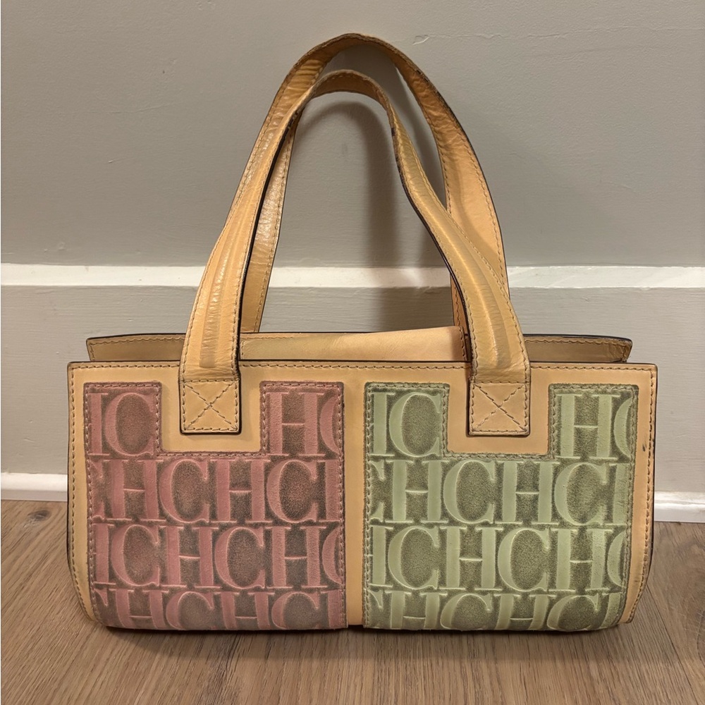 Carolina Herrera Multicolor CH Suede Tote Bag – Authentic Designer